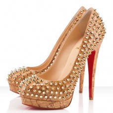 Christian Louboutin Bianca Spikes Platform 140mm Oro
