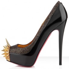 Sandali Christian Louboutin Asteroid con plateau da 140 mm, neri.