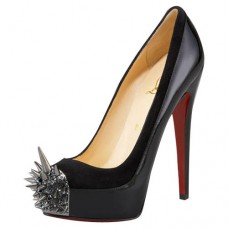 Sandali Christian Louboutin Asteroid con plateau da 140 mm, neri.