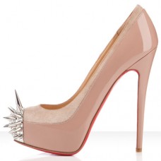 Sandali con plateau Christian Louboutin Asteroid 140mm color nude