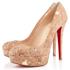 Christian Louboutin Bianca, plateau da 140 mm, oro