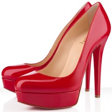 Sandali Christian Louboutin Bianca con plateau da 140 mm, rossi