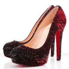 Sandali Christian Louboutin Bianca con plateau da 140 mm, rossi