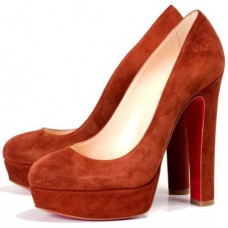 Christian Louboutin Bianca, plateau da 140 mm, marrone