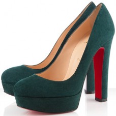 Sandali Christian Louboutin Bianca con plateau da 140 mm, verdi.
