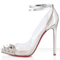 Décolleté Christian Louboutin Pivichic 120mm argento