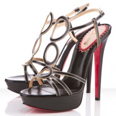 Sandali Christian Louboutin TroisRonds 140mm neri