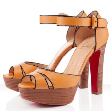 Sandali Christian Louboutin Woodaola 120mm arancioni