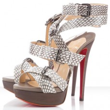 Sandali Christian Louboutin Toutenkaboucle 140mm grigio chiaro