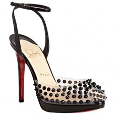 Sandali Christian Louboutin Jeannette con borchie, 120 mm, neri