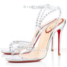 Sandali Christian Louboutin Icone A Clous 100mm Argento Sandali Christian Louboutin Icone A Clous 100mm Argento