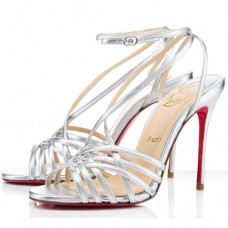 Sandali Christian Louboutin Beverly 100mm Argento