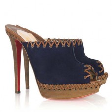 Sandali Christian Louboutin Sablina 140mm blu navy