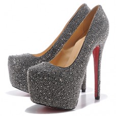 Sandali con plateau Christian Louboutin Daffodile Strass 160mm color ematite