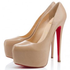 Sandali con plateau Christian Louboutin Daffodile 160mm color nude