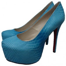 Sandali con plateau Christian Louboutin Daffodile 160mm blu