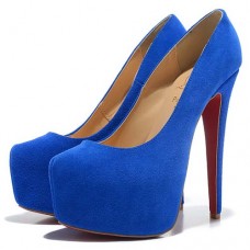 Sandali con plateau Christian Louboutin Daffodile 160mm blu