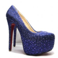 Sandali con plateau Christian Louboutin Daffodile 160mm blu