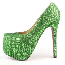 Sandali con plateau Christian Louboutin Daffodile 160mm verdi