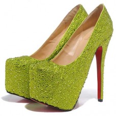 Sandali con plateau Christian Louboutin Daffodile 160mm verdi