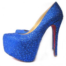Sandali con plateau Christian Louboutin Daffodile 160mm blu