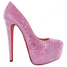 Sandali con plateau Christian Louboutin Daffodile 160mm rosa