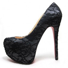 Sandali con plateau Christian Louboutin Daffodile da 160 mm, neri.