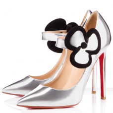 Décolleté Mary Jane Christian Louboutin Pensee 120mm color argento