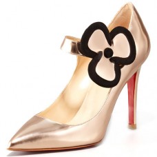 Décolleté Mary Jane Christian Louboutin Pensee 100mm color nude