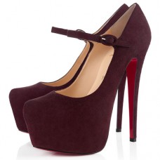 Décolleté Mary Jane Christian Louboutin Lady Daf 160mm color prugna