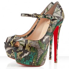 Décolleté Mary Jane Christian Louboutin Lady Highness 160mm verdi