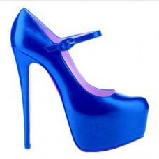 Décolleté Christian Louboutin Lady Daf 160mm Mary Jane Blu Scuro Décolleté Christian Louboutin Lady Daf 160mm Mary Jane Blu Scuro