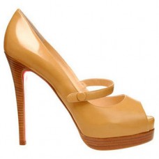 Décolleté Mary Jane Christian Louboutin No Barre 140mm marroni