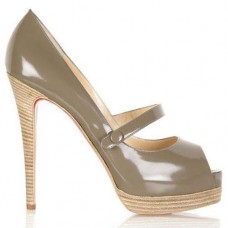 Décolleté Mary Jane Christian Louboutin No Barre 140mm grigie