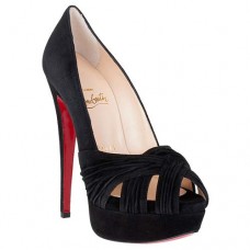Décolleté Christian Louboutin Jenny 140mm con punta aperta, nere