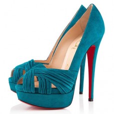 Christian Louboutin Jenny 140mm Peep Toe Pumps Caraibes