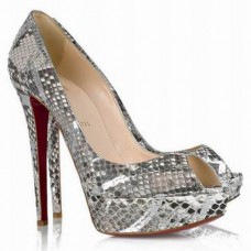 Décolleté Christian Louboutin Banana 140mm con punta aperta, multicolore Décolleté Christian Louboutin Banana 140mm con punta aperta, multicolore