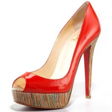 Décolleté Christian Louboutin Banana 140mm con punta aperta, rosse Décolleté Christian Louboutin Banana 140mm con punta aperta, rosse