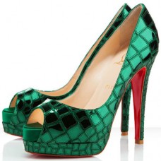 Décolleté Christian Louboutin Sobek 100mm con punta aperta, colore verde