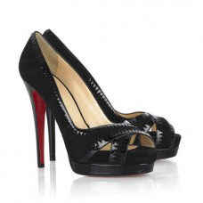 Décolleté Christian Louboutin Very Jaws 140mm con punta aperta, nere