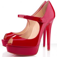 Décolleté Christian Louboutin Bana 140mm con punta aperta, colore rosso Décolleté Christian Louboutin Bana 140mm con punta aperta, colore rosso