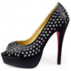 Décolleté Christian Louboutin Arielle 120mm con punta aperta, nere Décolleté Christian Louboutin Arielle 120mm con punta aperta, nere