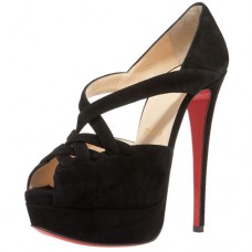 Décolleté Christian Louboutin Lady Corset 140mm con punta aperta, nere Décolleté Christian Louboutin Lady Corset 140mm con punta aperta, nere