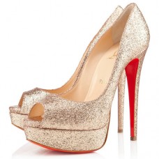 Décolleté Christian Louboutin Lady 140mm con punta aperta, colore nude Décolleté Christian Louboutin Lady 140mm con punta aperta, colore nude