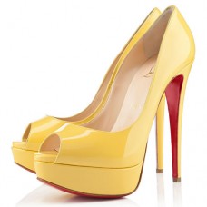 Décolleté Christian Louboutin Lady 140mm con punta aperta Canari Décolleté Christian Louboutin Lady 140mm con punta aperta Canari