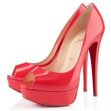 Décolleté Christian Louboutin Lady 140mm con punta aperta, colore rosa, Parigi Décolleté Christian Louboutin Lady 140mm con punta aperta, colore rosa, Parigi