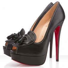 Décolleté Christian Louboutin Alta Campus 140mm con punta aperta, nere