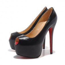 Décolleté Christian Louboutin Highness 160mm con punta aperta, nere Décolleté Christian Louboutin Highness 160mm con punta aperta, nere
