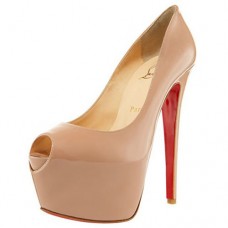 Décolleté Christian Louboutin Highness 160mm con punta aperta, beige Décolleté Christian Louboutin Highness 160mm con punta aperta, beige