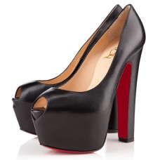 Décolleté Christian Louboutin Shameless 160mm con punta aperta, nere Décolleté Christian Louboutin Shameless 160mm con punta aperta, nere